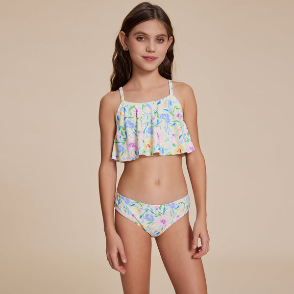 Colorful Ruffled Bikini - Stylr