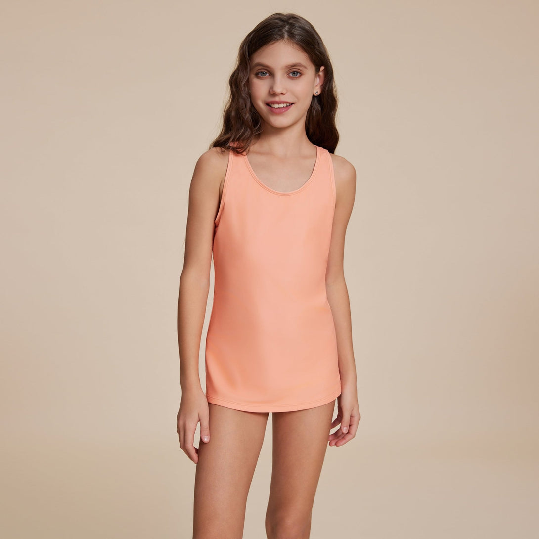 Coral Simple Skirted Swimsuit - Stylr