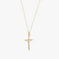 Hypoallergenic 14k Gold Plated Crucifix Pendant Necklace