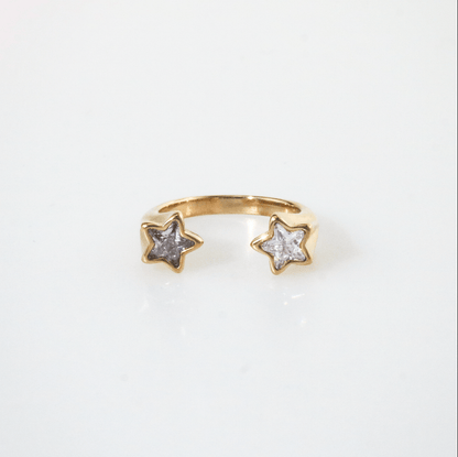 Crystal Double Star Ring