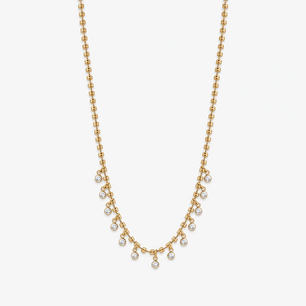 Crystal Fringe Necklace – Waterproof Gold Plated Jewelry