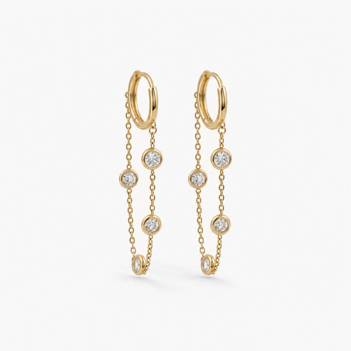 crystal chain hoop earrings