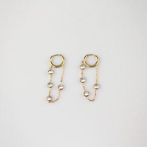 crystal chain hoop earrings