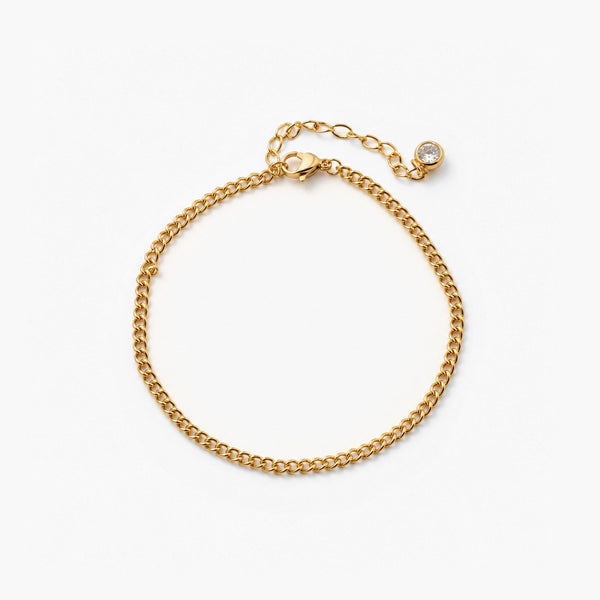 Curb Chain Anklet — Waterproof Gold Anklet