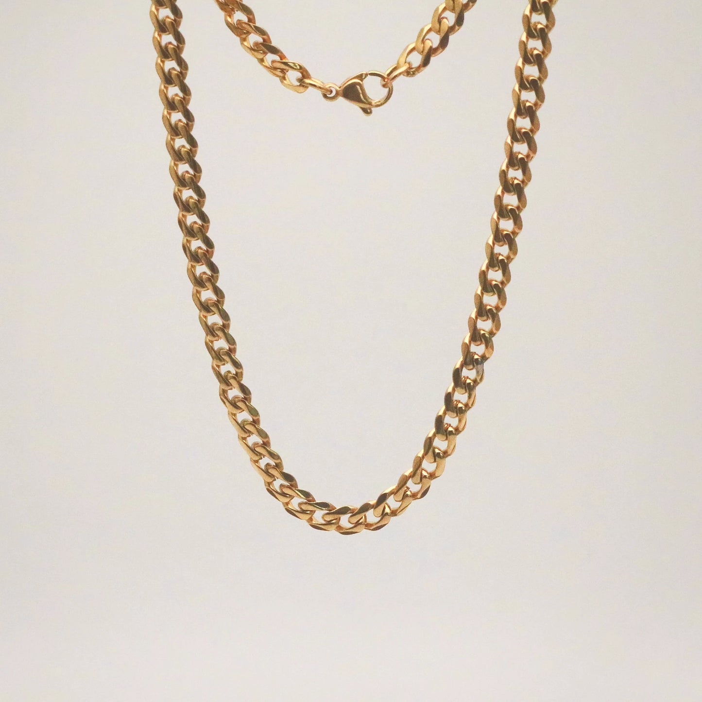Meideya Cora Curb Chain Necklace, 18k gold-plated stainless steel