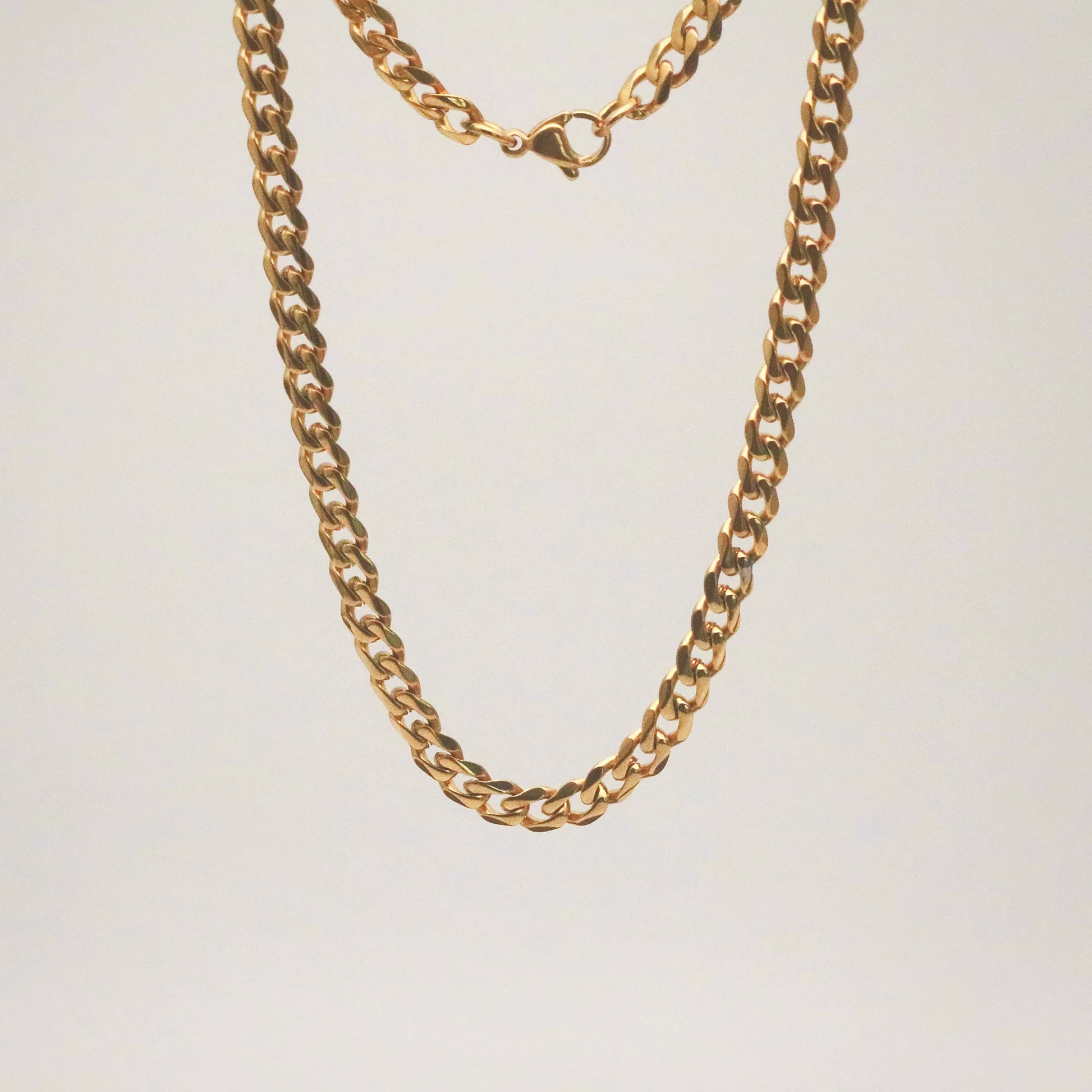 Meideya Cora Curb Chain Necklace, 18k gold-plated stainless steel