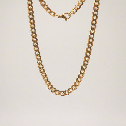 Meideya Cora Curb Chain Necklace, 18k gold-plated stainless steel