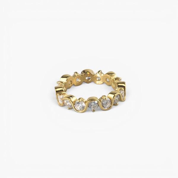 Ripple CZ Eternity Band – Waterproof Stacking Ring