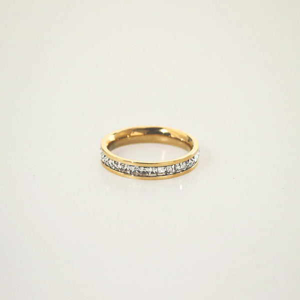 Waterproof 18k Gold Plated Stainless Steel Eternity Ring
