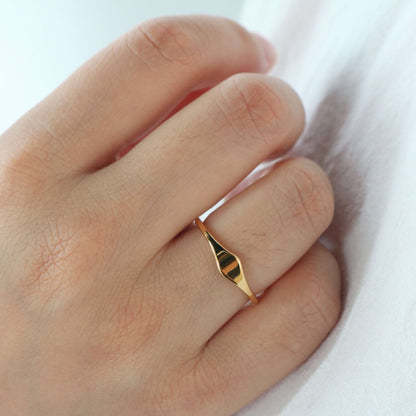 Tarnish-Free Waterproof 18k Gold Plated Stacker Ring, 18k gold-plated stainless steel