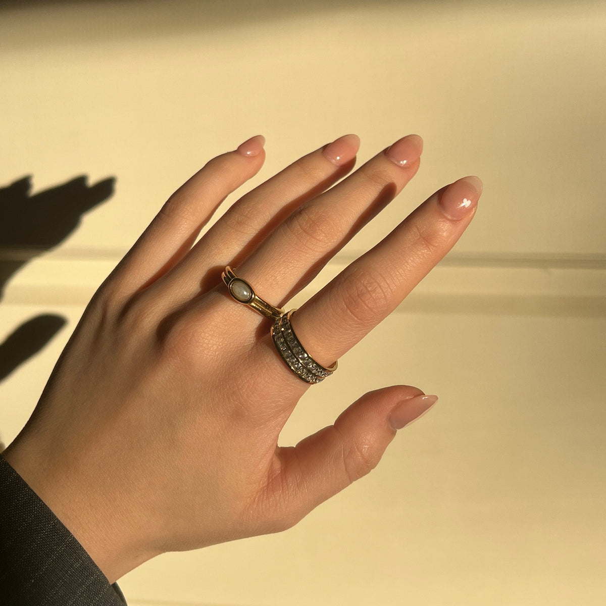 dainty pearl ring