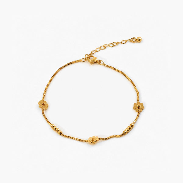Daisy Chain Anklet - Waterproof Gold Daisies