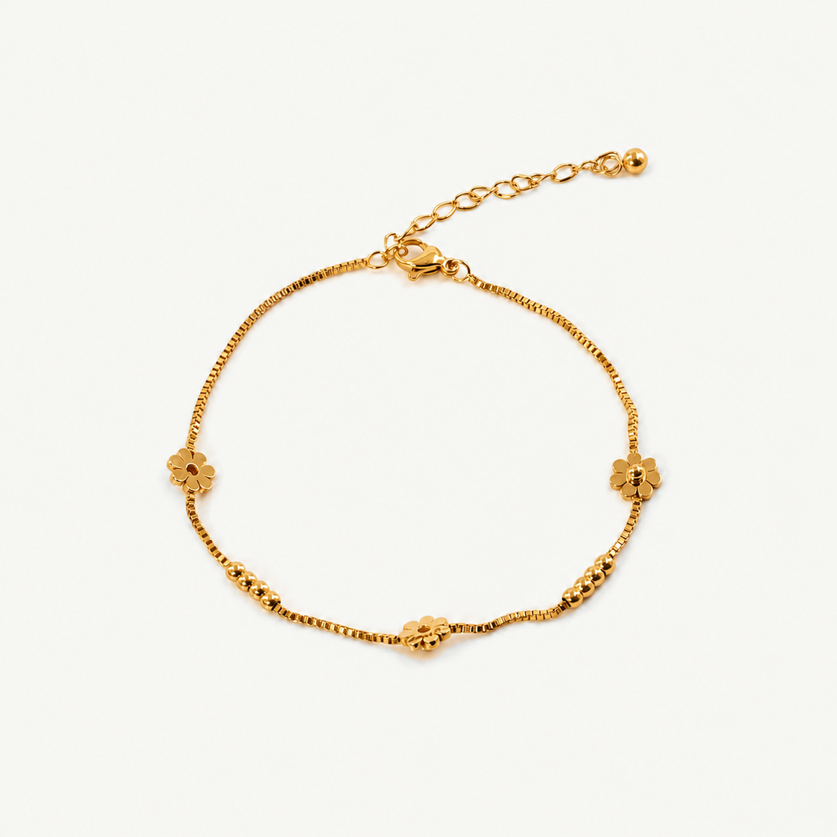 Daisy Chain Anklet - Waterproof Gold Daisies