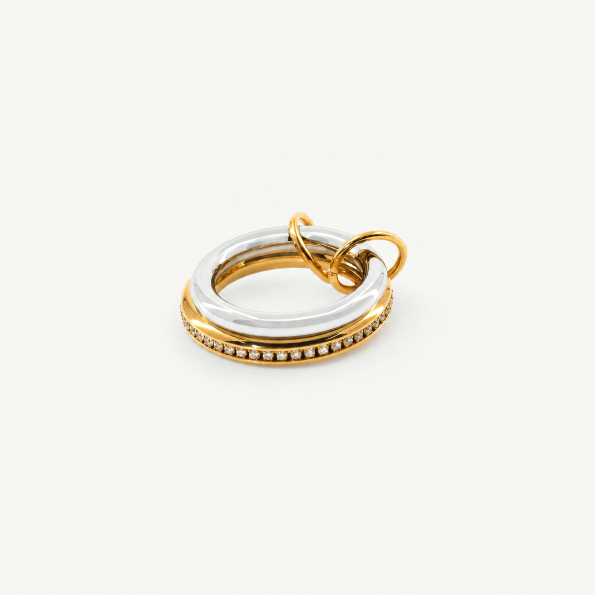 Double Sparkle Link Ring