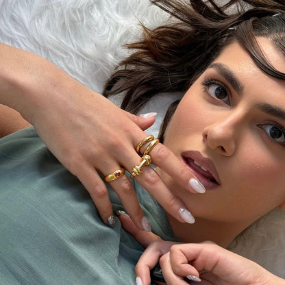 double band gold ring