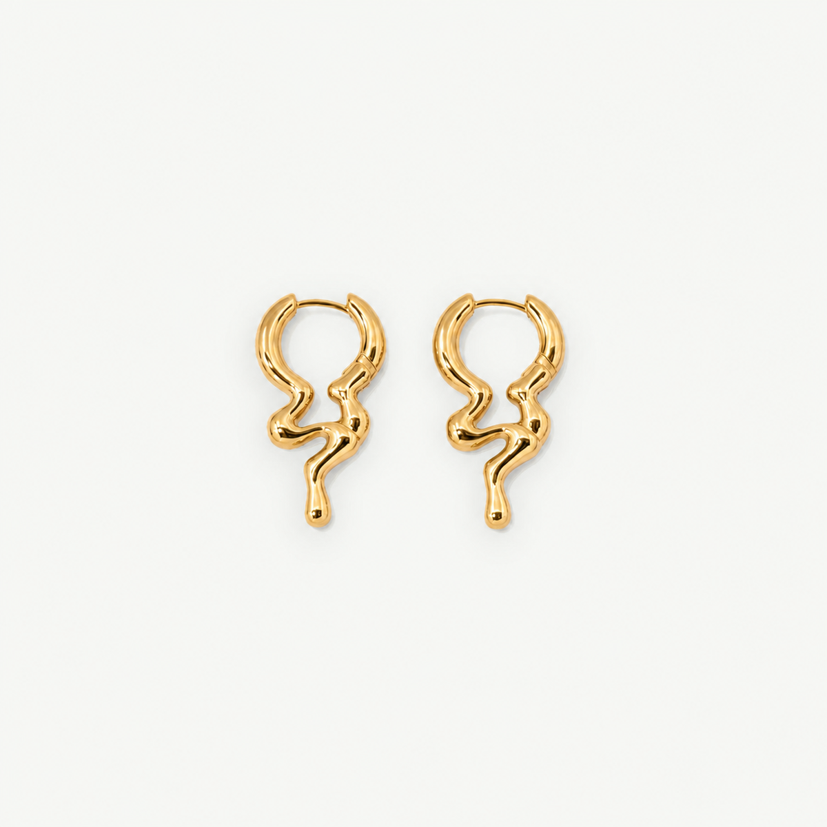 Gold Dripping Hoop Earrings