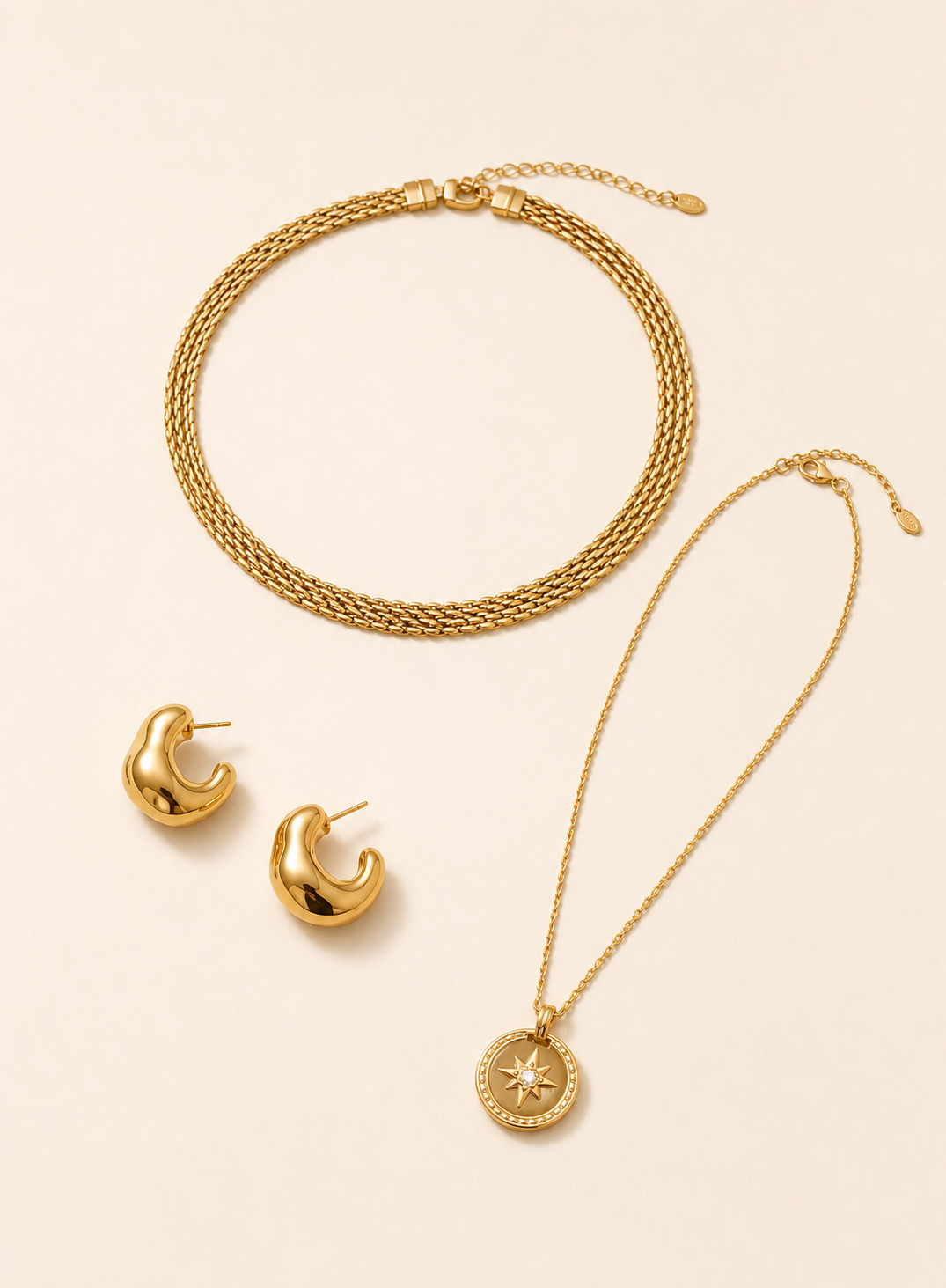 Due North Set jewelry set — flat lay