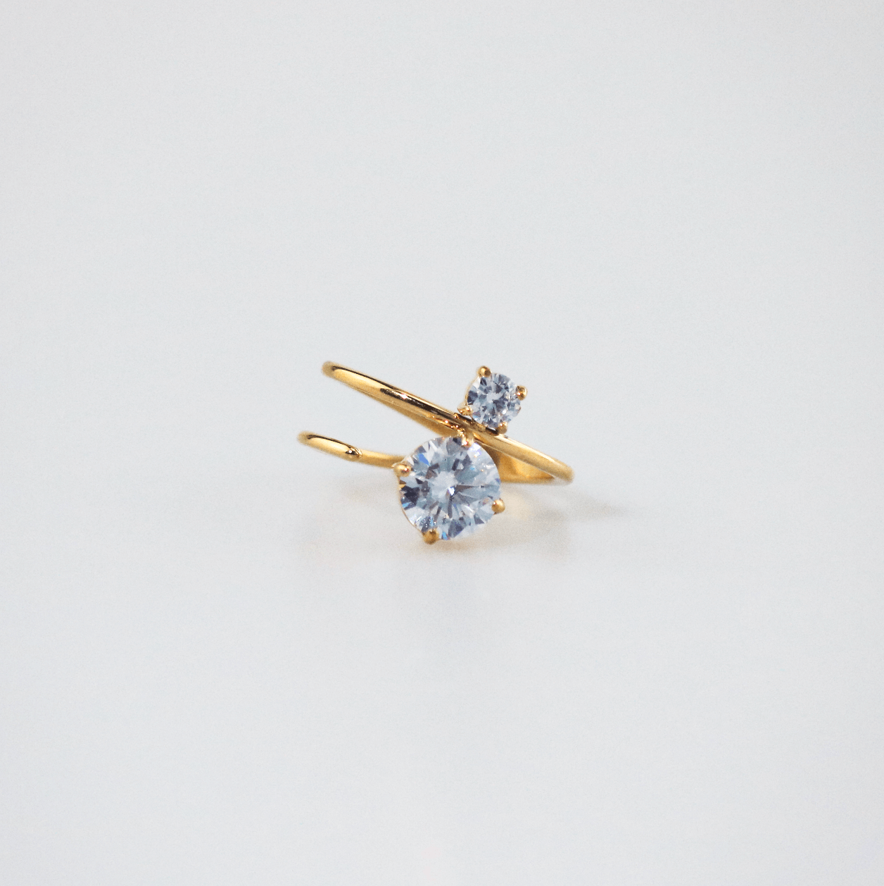 Stainless steel jewelry stainless steel ring with two spark stones