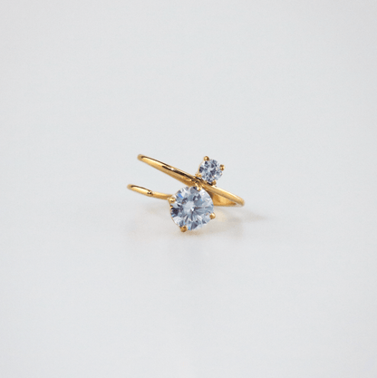 Stainless steel jewelry stainless steel ring with two spark stones