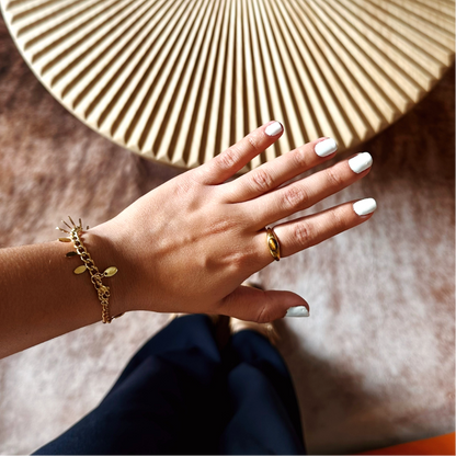 Tiger's Eye Statement Ring, waterproof 18k gold-plated stainless steel