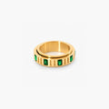 Smaragd Fidget-Spinner-Ring - 18k vergoldeter Edelstahl