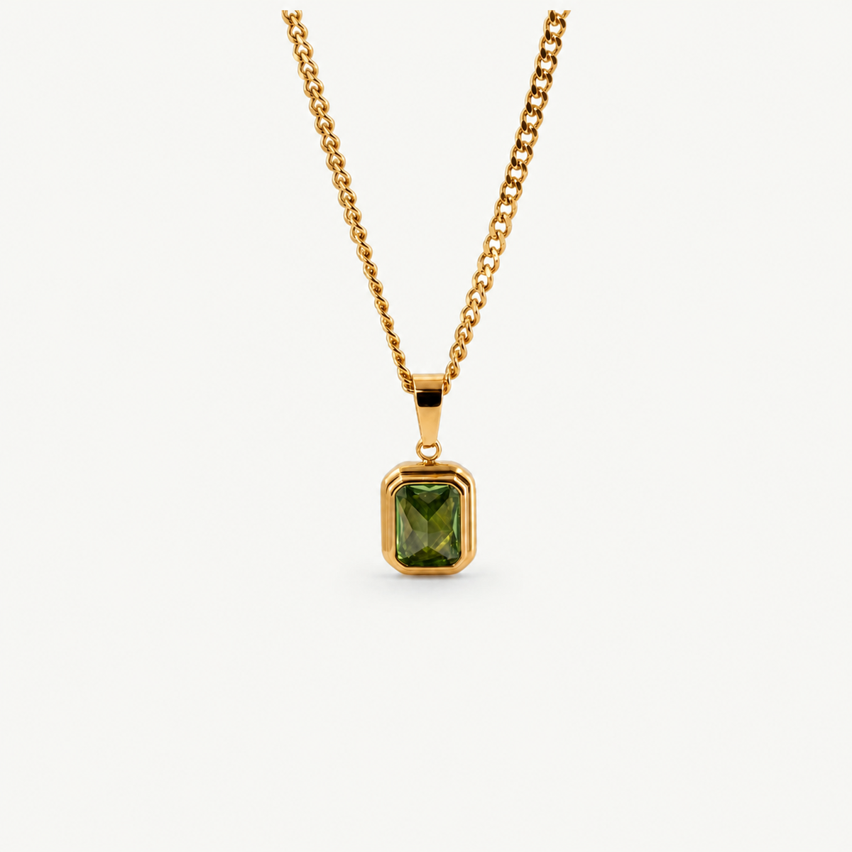Emerald Stone Pendant Necklace