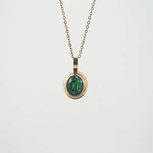 emerald necklace gold for women