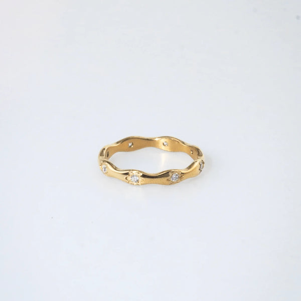 Waterproof Tarnish Free Eternity Crystal Ring