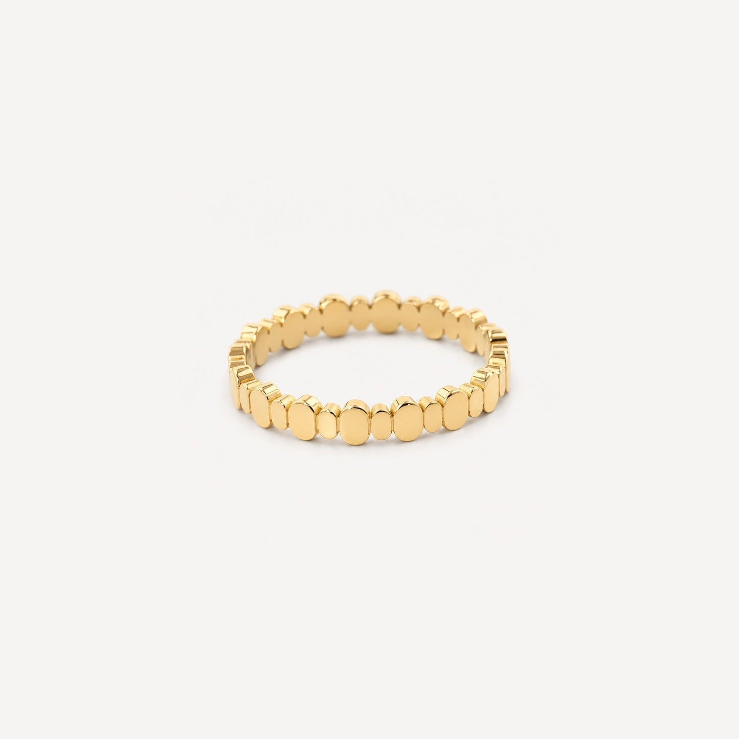 Flat Dots Bandring – Minimalistischer 18k-vergoldeter Ring