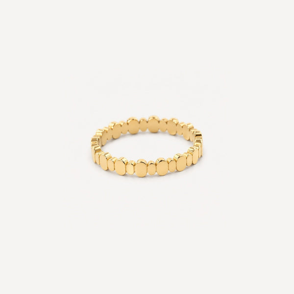 Flat Dots Band Ring – Minimalist 18k Gold Plated Ring