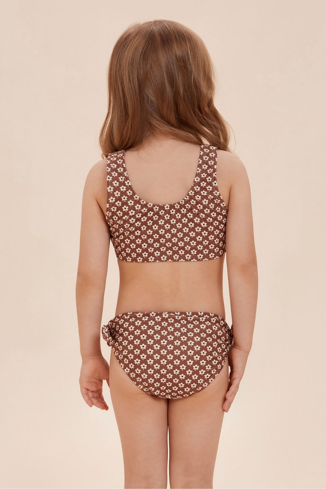 Flower Printed Bow Halter Two Piece Bikini Set - Stylr