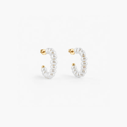 Small Freshwater Pearl Hoop Earrings