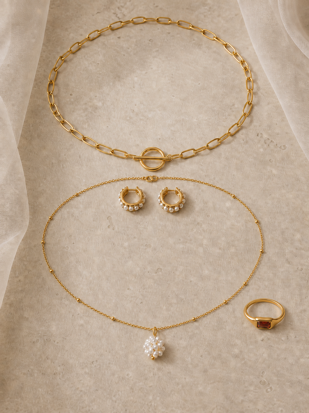 Gallery Hour Set jewelry set — flat lay