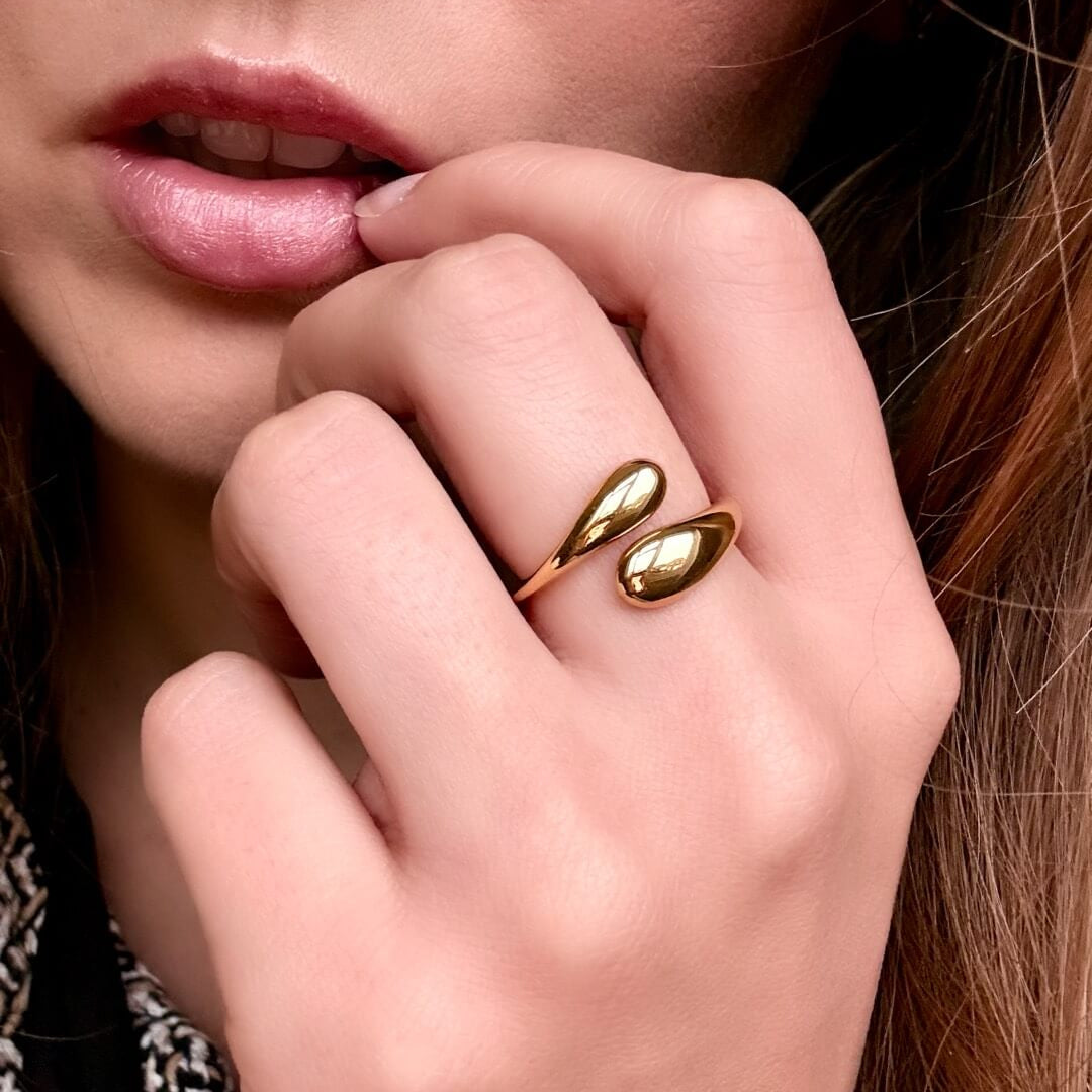 Waterproof Tarnish-Free Hug Ring, 18k gold-plated stainless steel