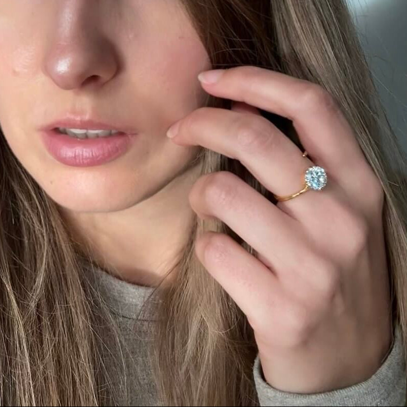 Waterproof Gold Solitaire Wrap Ring, 18k gold-plated stainless steel