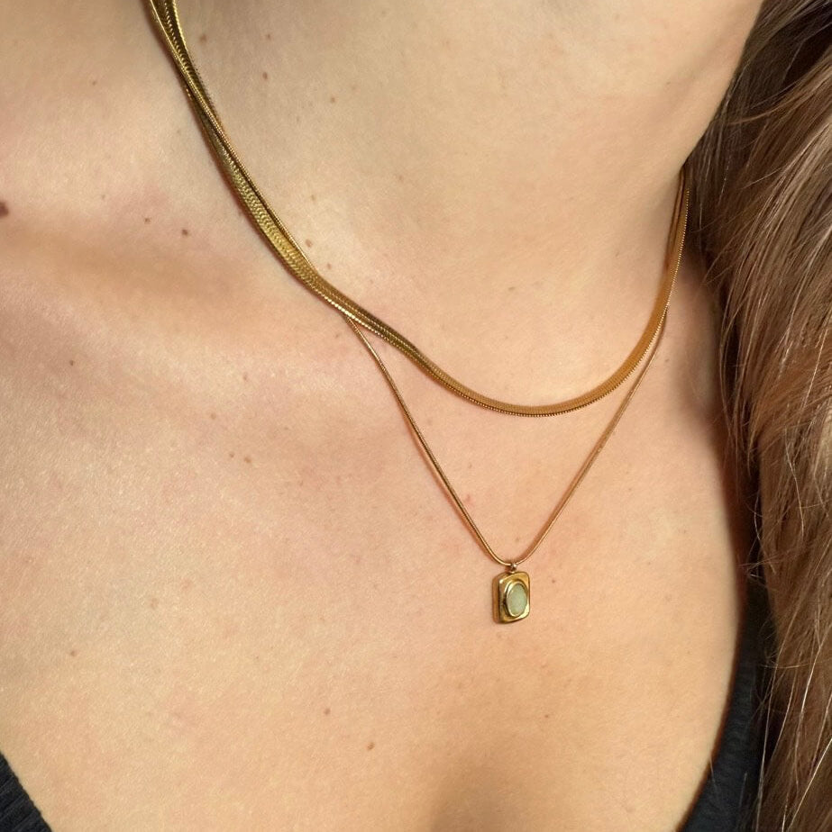Eve Layered Necklace, waterproof 18k gold-plated stainless steel