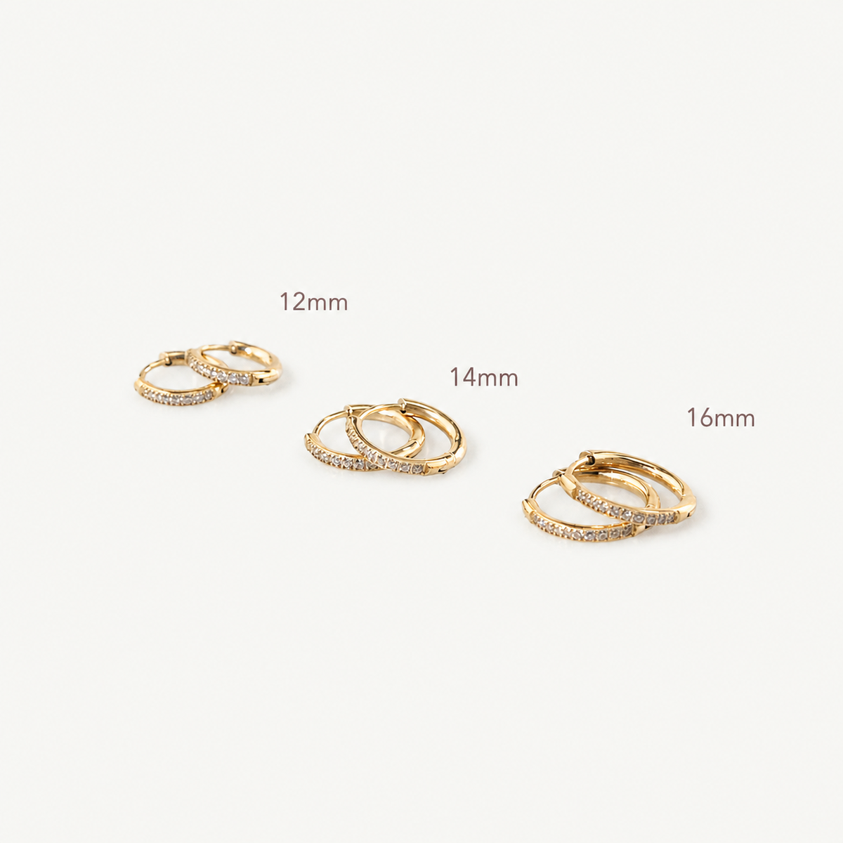 Gold Hoop Earrings Set - 3 Pairs Waterproof Stackable
