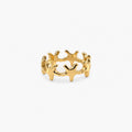 Gold Plated Starfish Band Ring - Waterproof Stackable Ring