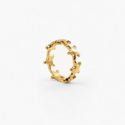 Gold Plated Starfish Band Ring - Waterproof Stackable Ring — 3