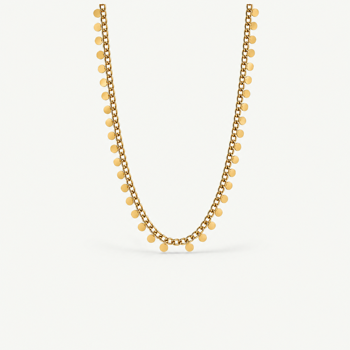 Gold Sequin Fringe Necklace - Waterproof Tarnish-Free