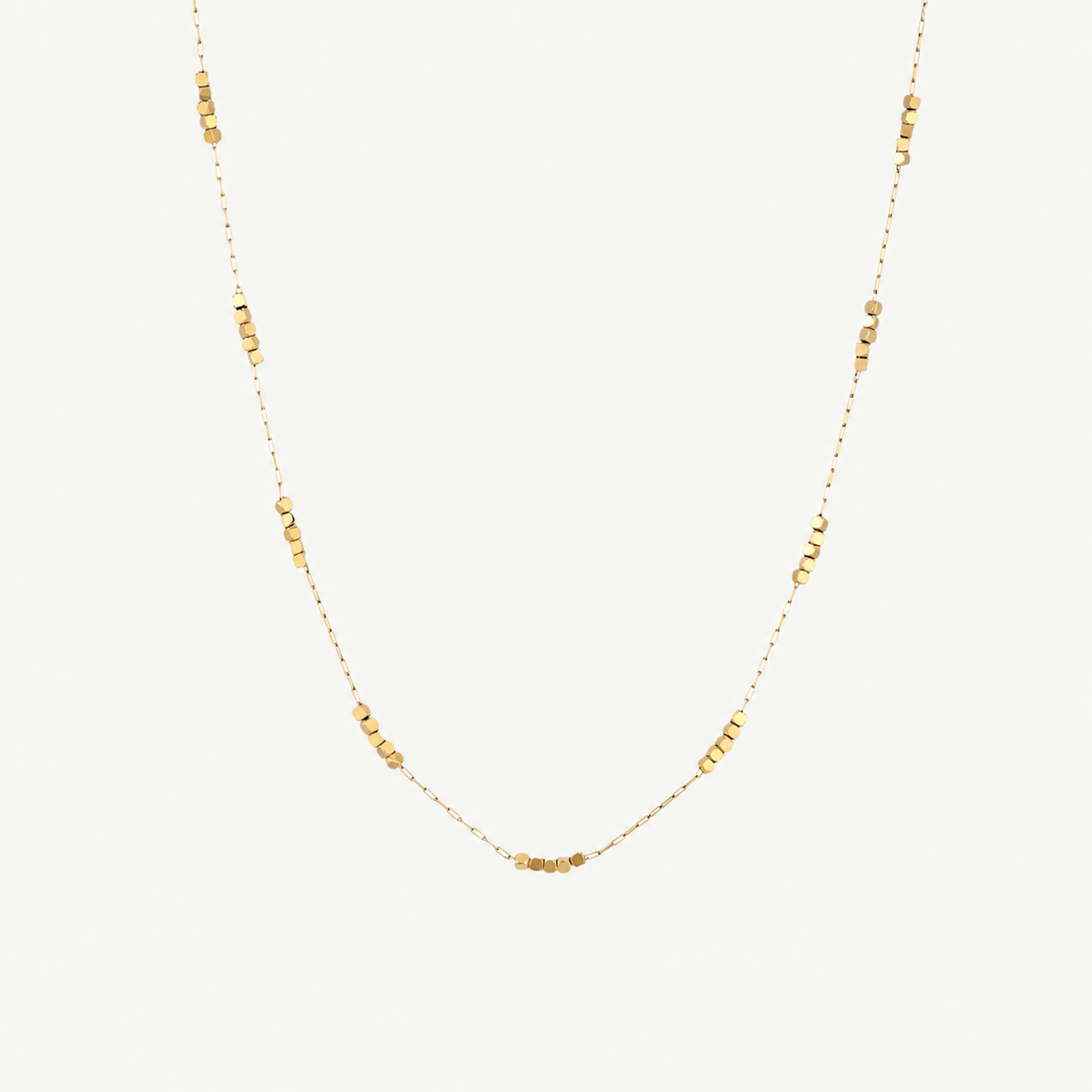 Gold Square Beads Choker - Waterproof Stainless Steel