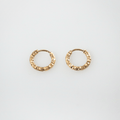 Small Hammered Hoop Earrings in Gold Stainless Steel