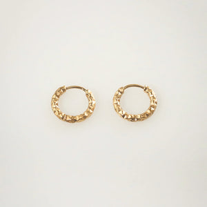 gold hammered hoop earrings
