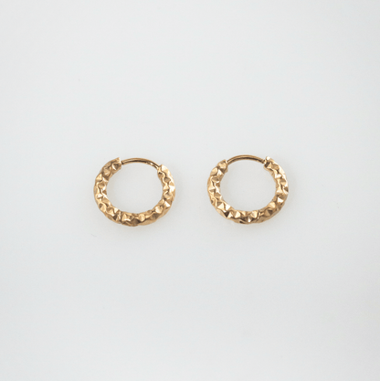 gold hammered hoop earrings