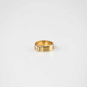 gold ribbed ring