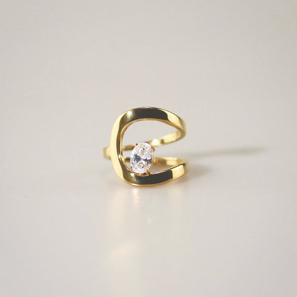 Waterproof Tarnish-Free CZ Ring in 18k Gold