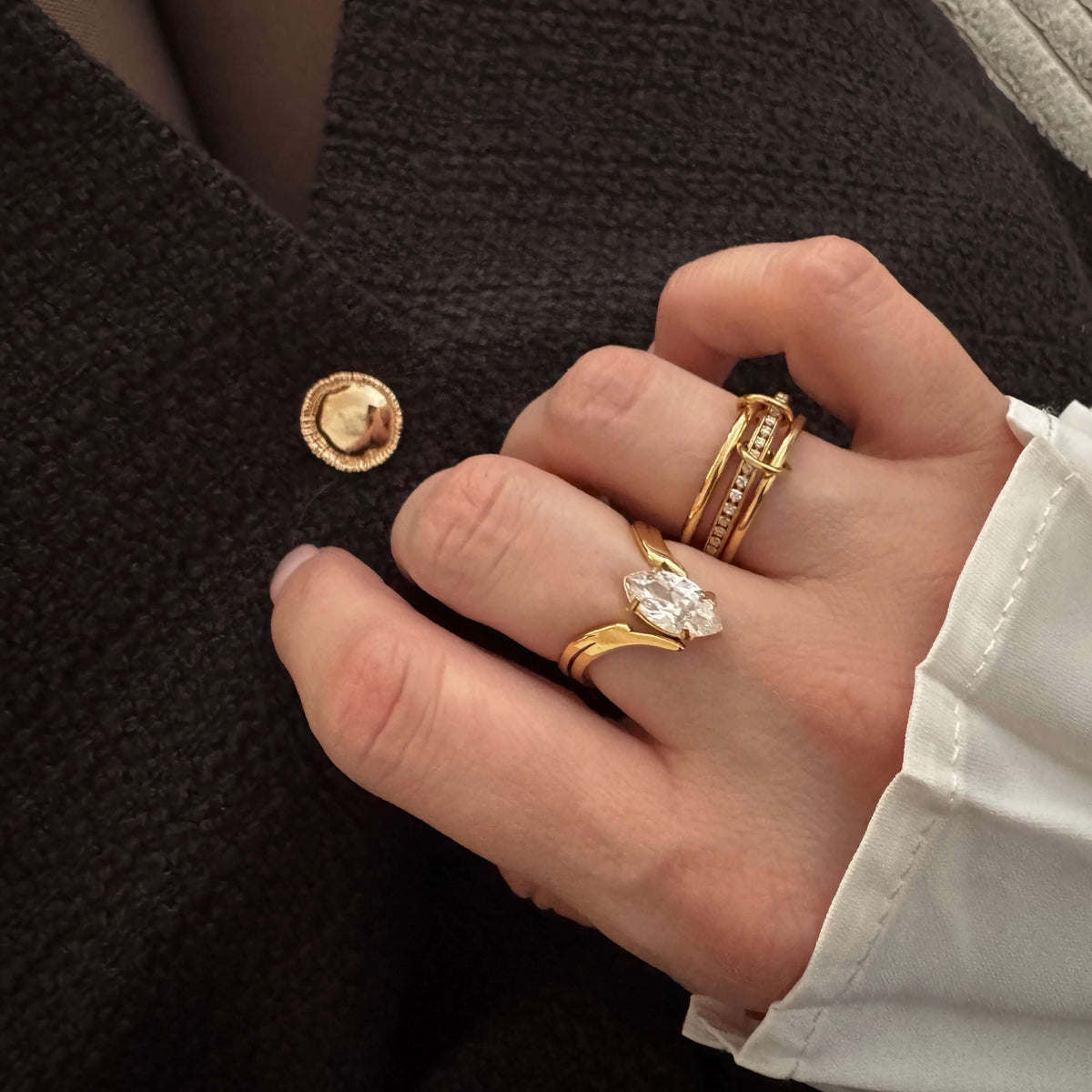 gold triple ring