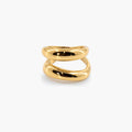 Thick Double Wave Ring – Waterproof 18k Gold Stainless Steel