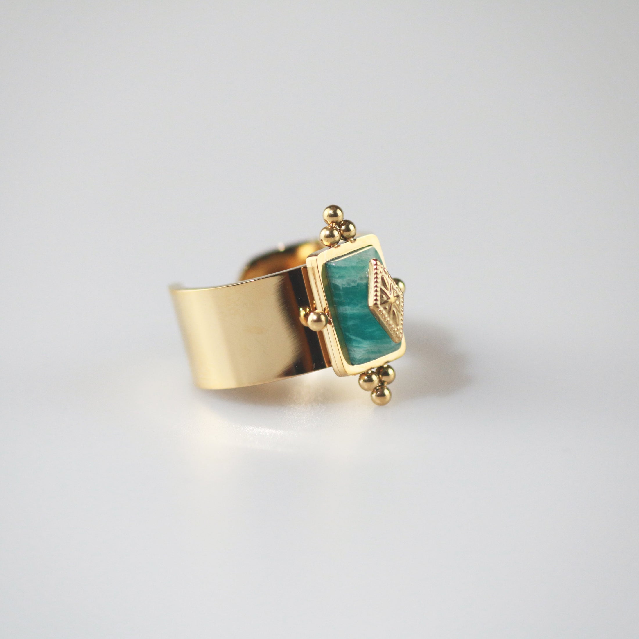 Royal Knight Ring with Amazonite Stone