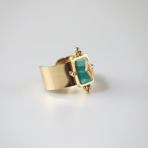 Meideya Jewelry Royal Knight Ring with Amazonite Stone